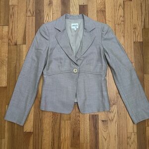 Armani Collezioni Beige Brown Cropped Tailored Blazer Career Workwear Jacket